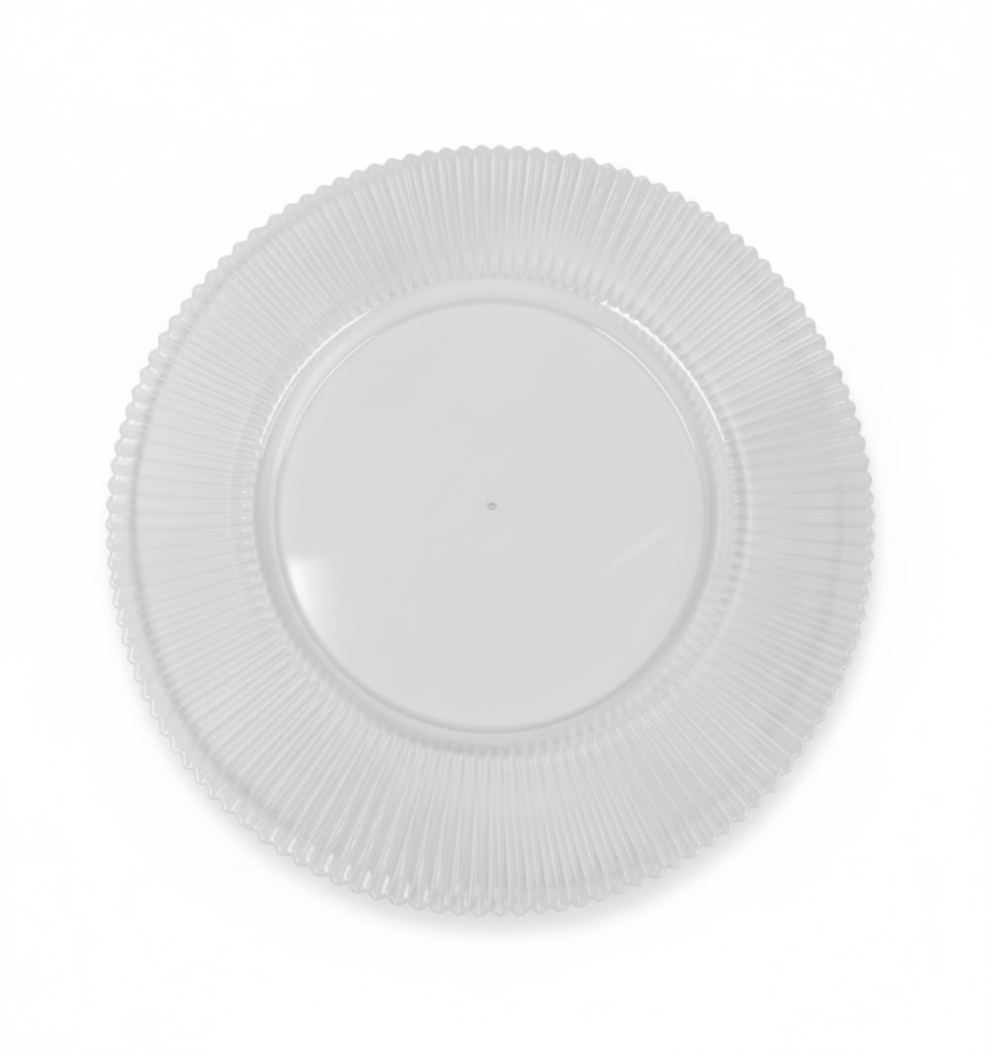 Set of 6 Clear Fluted Edge Charger Plates
