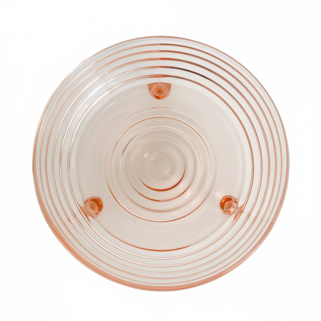 Anchor Hoking Pink Depression Footed Manhattan Candy Dish