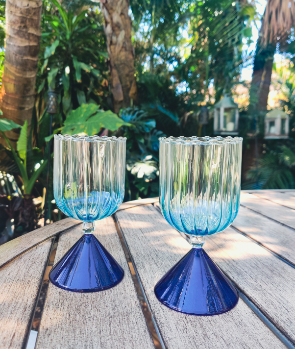 Mid-Century Modern Hand-Blown Cocktail Glasses
