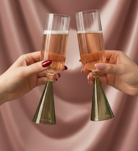 Mid-Century Modern Hand-Blown Cocktail Glasses