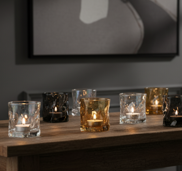 Set of 6 Molten Tumblers | Juice Cups | Votives