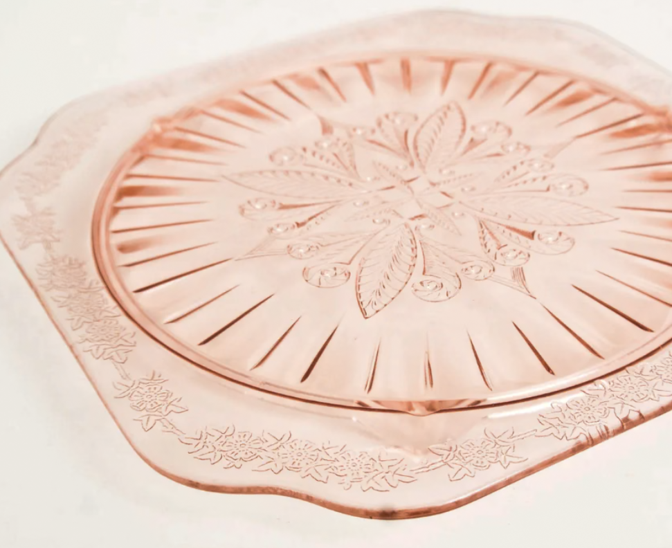 Jeannette Depression Glass Adam Pink Dinner Plate - Single Replacement or Small Platter