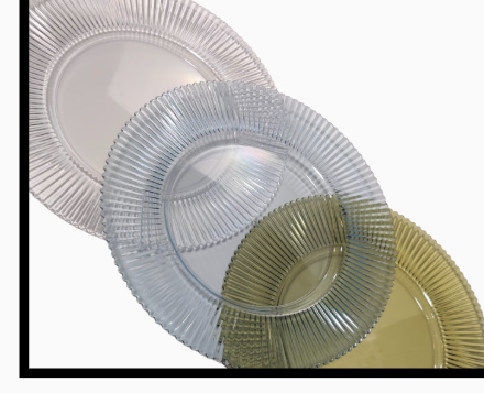 Set of 6 Clear Fluted Edge Charger Plates