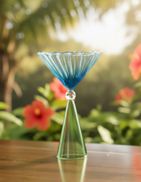 Mid-Century Modern Hand-Blown Cocktail Glasses