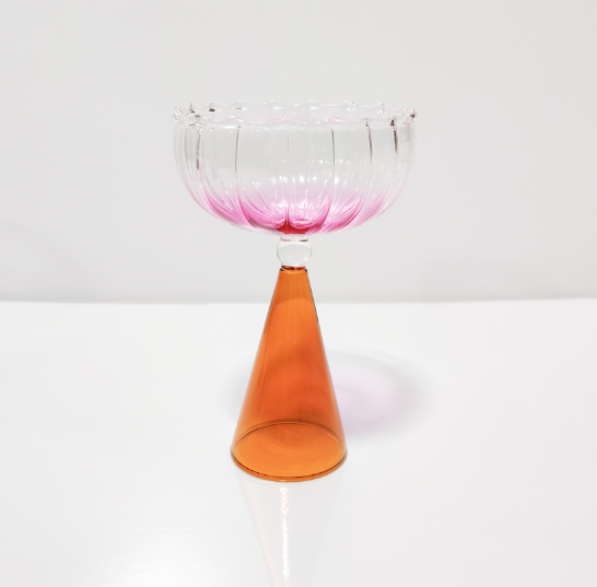 Mid-Century Glass Coupe Cocktail | Dessert Glasses