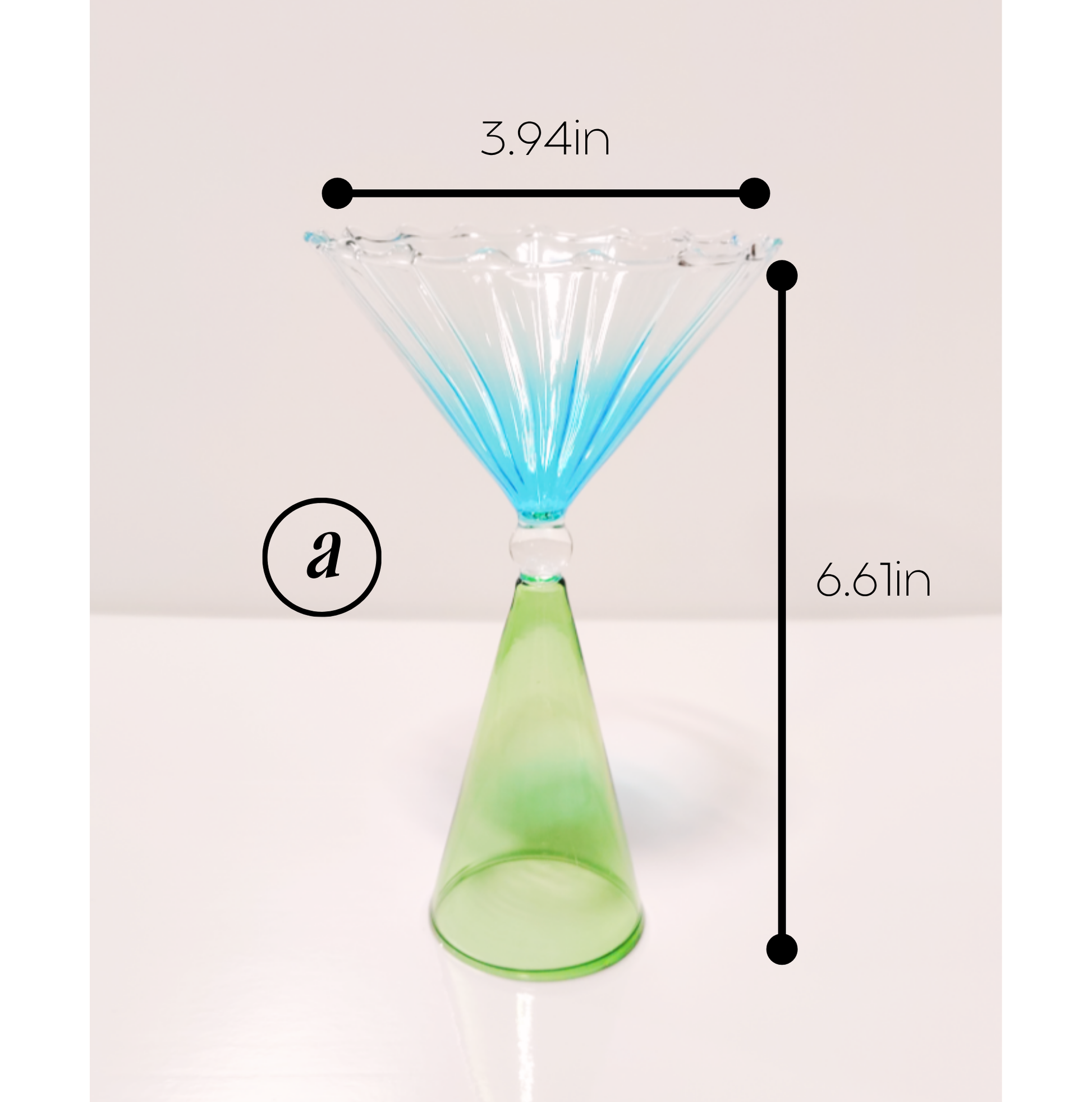 Mid-Century Modern Hand-Blown Cocktail Glasses