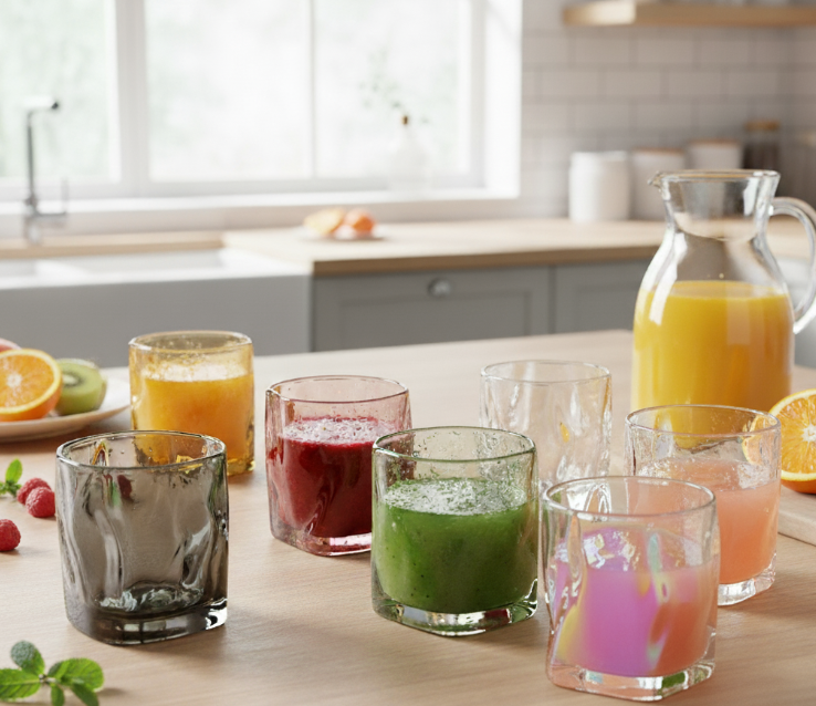 Set of 6 Molten Tumblers | Juice Cups | Votives